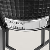 KAMADO XL Forest-Grill 22 inch voor 8 tot 12 personen, Japanse houtskoolgrill, met trolley, dienbladen, pizzasteen inbegrepen, keramisch deksel
