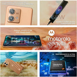 Motorola Edge 40 Neo Smartphone, 12/256 GB, 16,55 cm (6,55 inch), 144 Hz, IP68, 50 MP Ultra Pixel, 68 W Turbopower, Dolby Atmos, Android 13, 5000 mAh, Dual-SIM, Peach Fuzz, ES-versie en PT