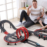 Race Car Track Set Racing Tracks Toy-Electric with 2 Hand Controllers 2 Race Cars 2 Ferris Wheel (360 Degree Rotation) Gift Flexible Toys