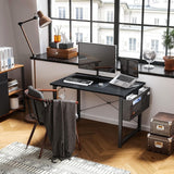 ODK Bureau, pc-tafel, computertafel met opbergtas, klein bureau, kantoortafel voor thuis, kantoor, school, stabiele laptoptafel, werktafel (zwart, 100 x 48 x 74 cm)
