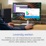 Dell U2424H UltraSharp 24" Full HD (1920x1080) Monitor, 120Hz, IPS, 5ms, 100% sRGB, 2x USB-C, 2x DisplayPort, HDMI, 3x USB, 3 Jaar Garantie, Zilver