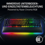 Razer BlackWidow V4 Pro (Green Switch) - Mechanisch gamingtoetsenbord (klikkende mechanische schakelaars, opdrachtwiel en 8 macrotoetsen, multifunctionele roller, palmsteun) QWERTY DE-Layout | Zwart