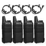 Retevis RT622 Walkie Talkie, Mini PMR446 Licentievrij, 16 Kanaals CTCSS/DCS Walkie Talkie, VOX Monitor Scan, Oplaadbare Talkie Walkie met Headset voor Kamperen, Reizen (Zwart, 2 Paar)