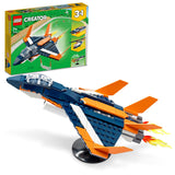 LEGO 31126 Creator 3in1 Supersonisch straalvliegtuig met Helikopter en Speedboot Bouwopties, Creatief Constructie Speelgoed voor Jongens en Meisjes