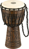 Meinl Percussion 20 cm Rope Tuned Travel Series Djembe trommel, met geitenbont, muziekinstrument voor kinderen en volwassenen, Kenyan Quilt (PADJ2-S-G)