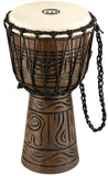 Meinl Percussion 20 cm Rope Tuned Travel Series Djembe trommel, met geitenbont, muziekinstrument voor kinderen en volwassenen, Kenyan Quilt (PADJ2-S-G)