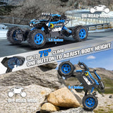 CROBOLL 1:12 grote afstandsbediening auto voor jongens en kinderen met lifting functie, 4WD RC Cars Electric Monster Truck Toy Gifts 4x4 Off-Road RC Rock Crawler (Blauw)