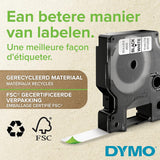 DYMO authentieke D- labels | zwart op wit | 12 mm x 7 m | zelfklevende labels voor LabelManager-labelprinters | 10 stuks