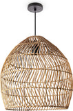 Paco Home Hanglamp Woonkamer Boho Rieten Lamp Pendellamp Rotan Korf Lamp Eetkamer Armatuur Papier E27, Soort lamp:Hanglamp - Type 7, Kleur:Natuur (Ø40cm)