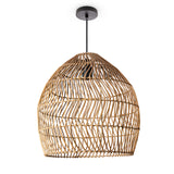 Paco Home Hanglamp Woonkamer Boho Rieten Lamp Pendellamp Rotan Korf Lamp Eetkamer Armatuur Papier E27, Soort lamp:Hanglamp - Type 7, Kleur:Natuur (Ø40cm)