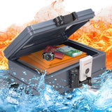 Brihard Gecertificeerde Draagbare Brandkist 2017 A4 - Waterdichte & Brandwerende Vergrendelbare Opslagdoos met Sleutelslot Beveilig Waardevolle Bezittingen & Documenten H 15,5 x B 40,7 x D 32,1 cm