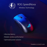 Asus ROG Keris Wireless AimPoint Gaming Mouse, Tri-mode connectivity (2.4GHz RF, Bluetooth, Wired), 36000 DPI sensor, 5 programmable buttons, ROG SpeedNova, Replaceable switches, Paracord cable