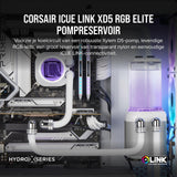 CORSAIR iCUE LINK XD5 RGB ELITE Pomp-Reservoirunit - D5 PWM Pump - 22 Aanstuurbare RGB-leds - Transparant Reservoir van 440 ml - Wit