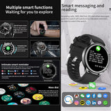 Smart Watch, 1,32'' Touchscreen Sporthorloge met hartslagmeter Waterdicht IP68 Fitness Horloge Stappenteller, Smartwatch voor Mannen Vrouwen, Fitness Tracker voor Android iOS (Zwart)