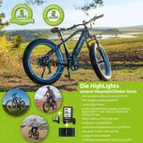 Highphoria E-Bike mountainbike • sterke Bafang-motor • derailleur • schijfremmen • mountainbike e-bike • pedelec met Samsung-accu • E-bike voor dames en heren