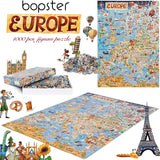 Legpuzzels voor volwassenen 1000 stukjes kaart van Europa puzzel - Europese puzzel 1000 stukjes legpuzzels voor volwassenen en kinderen - Aardrijkskunde geschenken door bopster