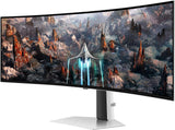 Samsung Odyssey OLED G9 PC-monitor 49 inch 240 Hz, 0,03 ms, 1800R gebogen OLED-paneel, Dual QHD: 5120 x 1440, AMD FreeSync Premium Pro, compatibel met G-Sync, Core Lightning +, verstelbare voet, USB