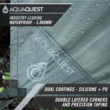 AquaQUEST Guide Waterdicht campingzeil, ultralicht bivak- of regenbescherming, wandelen, hangmat en survival