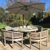 Zweefparasol + Vierkante parasoltegel Beige 247x300x300 cm Draai en kantelbaar Incl. Beschermhoes UV bescherming