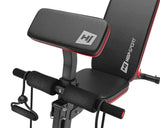 Hop-Sport Multifunctionele Halterbank HS-1035 – Verstelbare Fitnessbank met Curlpult, Geschikt voor Bankdrukken, Volledig Lichaamstraining en Krachtoefeningen, Comfortabele Dikke Bekleding