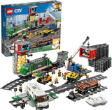 LEGO 60198 City Trains Vrachttrein met Motor, Bouwset met Poppetjes, 3 Wagonnen, Rails voor Kinderen van 6 Jaar en Ouder