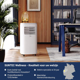 SUNTEC mobiele airconditioner Impuls 2.6 Eco R290 APP – Airco mobiel en stil, bediend via Smart App – Ontvochtiger voor ruimtes tot 34 m² – Mobiele koeling in huis & kantoor – 9.000 BTU – 2.640 watt