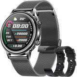 Smart Watch, 1,32'' Touchscreen Sporthorloge met hartslagmeter Waterdicht IP68 Fitness Horloge Stappenteller, Smartwatch voor Mannen Vrouwen, Fitness Tracker voor Android iOS (Zwart)