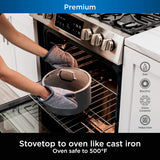 Ninja C30480 Foodi NeverStick Premium 8-kwart voorraadpot met glazen deksel antiaanbak, duurzaam, dubbel geklonken handvat en ovenkluis tot 500 graden, aluminium, leisteen grijs