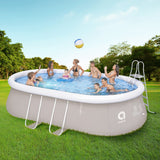 Jilong Freestanding Oval Pool with Frame,Grey 540x304x106cm Grey