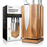 Troster® Magnetisch messenblok zonder messen, 360 graden draaibaar, acaciahout, magneetblok onuitgerust, magnetische messenhouder, messenhouder, magnetische messenhouder, magnetische messenhouder