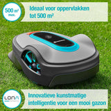 Gardena Robotmaaier smart SILENO city 500 set: Innovatieve LONA AI-technologie, besturing per app, SensorControl, voor hellingen tot 35 procent, incl. smart Gateway, FR/NL-versie (19602-66)