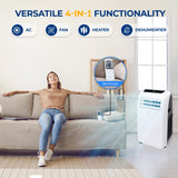 SereneLife SLACHT128.5 Draagbare airconditioning, koelunit en compacte verwarming voor thuis met ingebouwde luchtontvochtiger en ventilatormodi, incl. montageset in