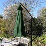 Zweefparasol Groen 247x300x300 cm Draai en kantelbaar Incl. Beschermhoes UV bescherming