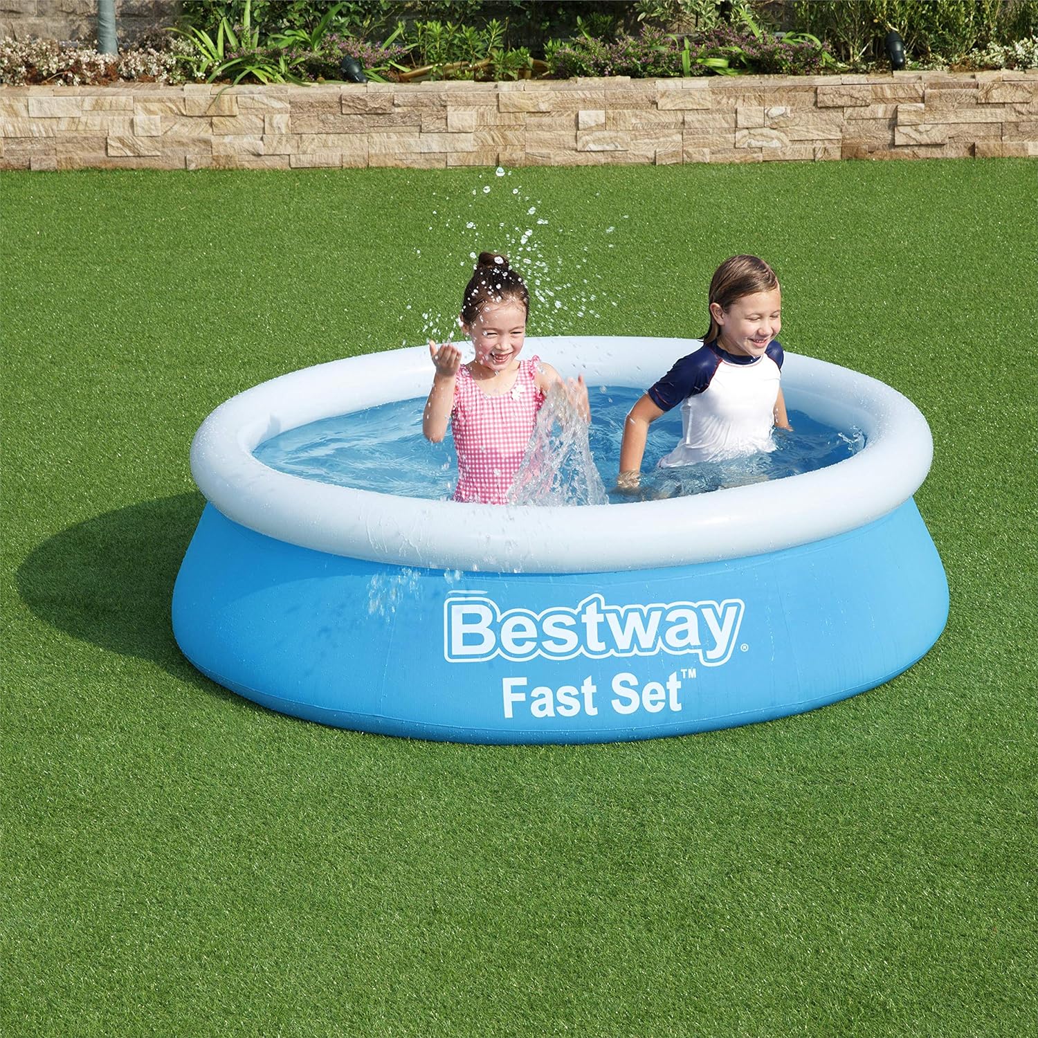 Bestway 57392 Fast Set zwembad, rond, zonder pomp, 183 x 51 cm,Blauw