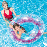 Opblaasbare Drijvende Donut Intex Transparant Purpurine Ø 119 cm (6 Stuks)